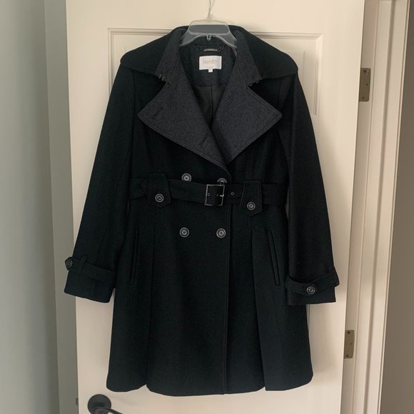 laundry by Shelly Segal Black/Gray Wool Coat - Size 8 - Picture 1 of 15